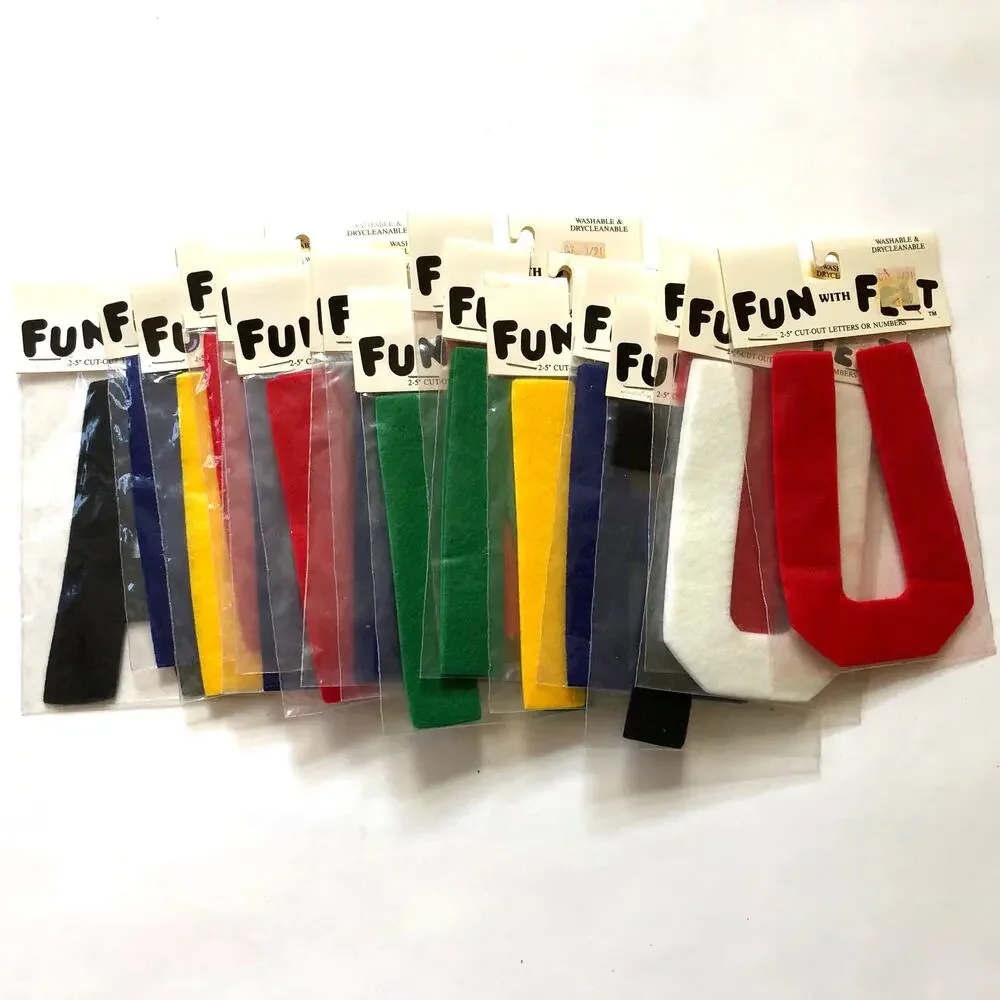 Felt Letters 19 2-packs 5 Inch Craft Sew On Patch Black Name Sports A D E H M T